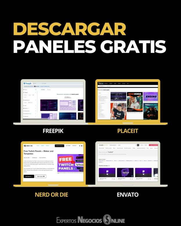 Como Hacer PANELES Para TWITCH Gratis Imagenes