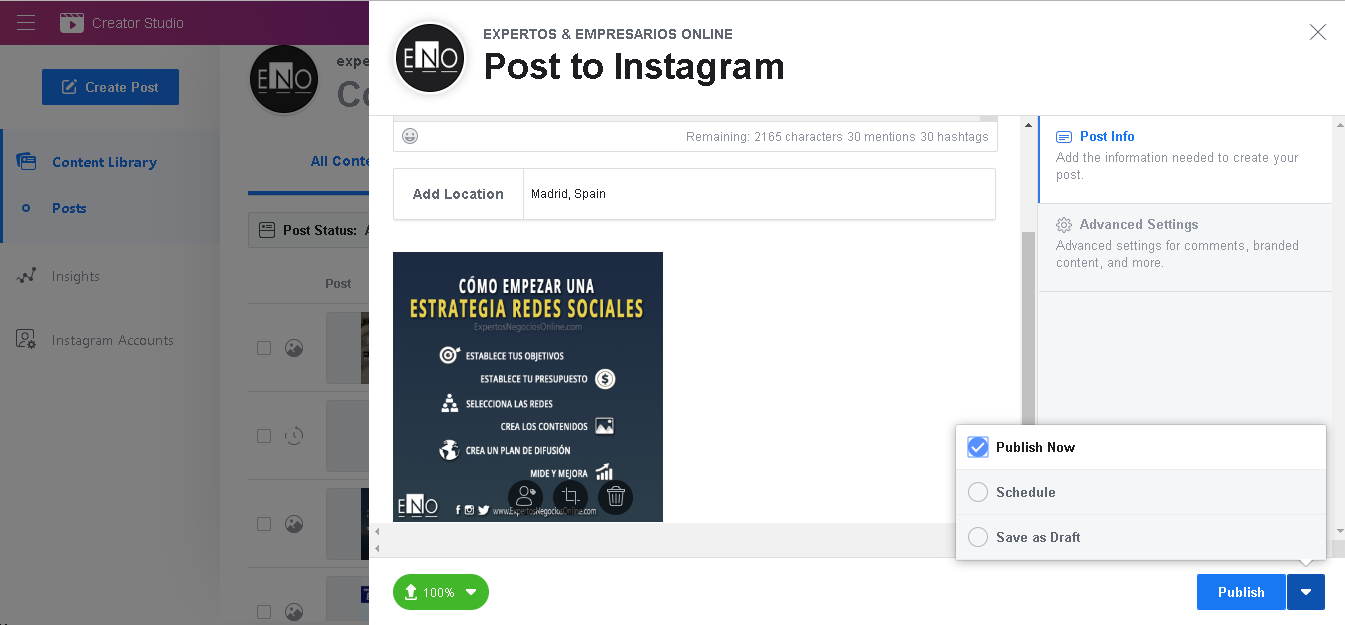 Programar Instagram | Creator Studio