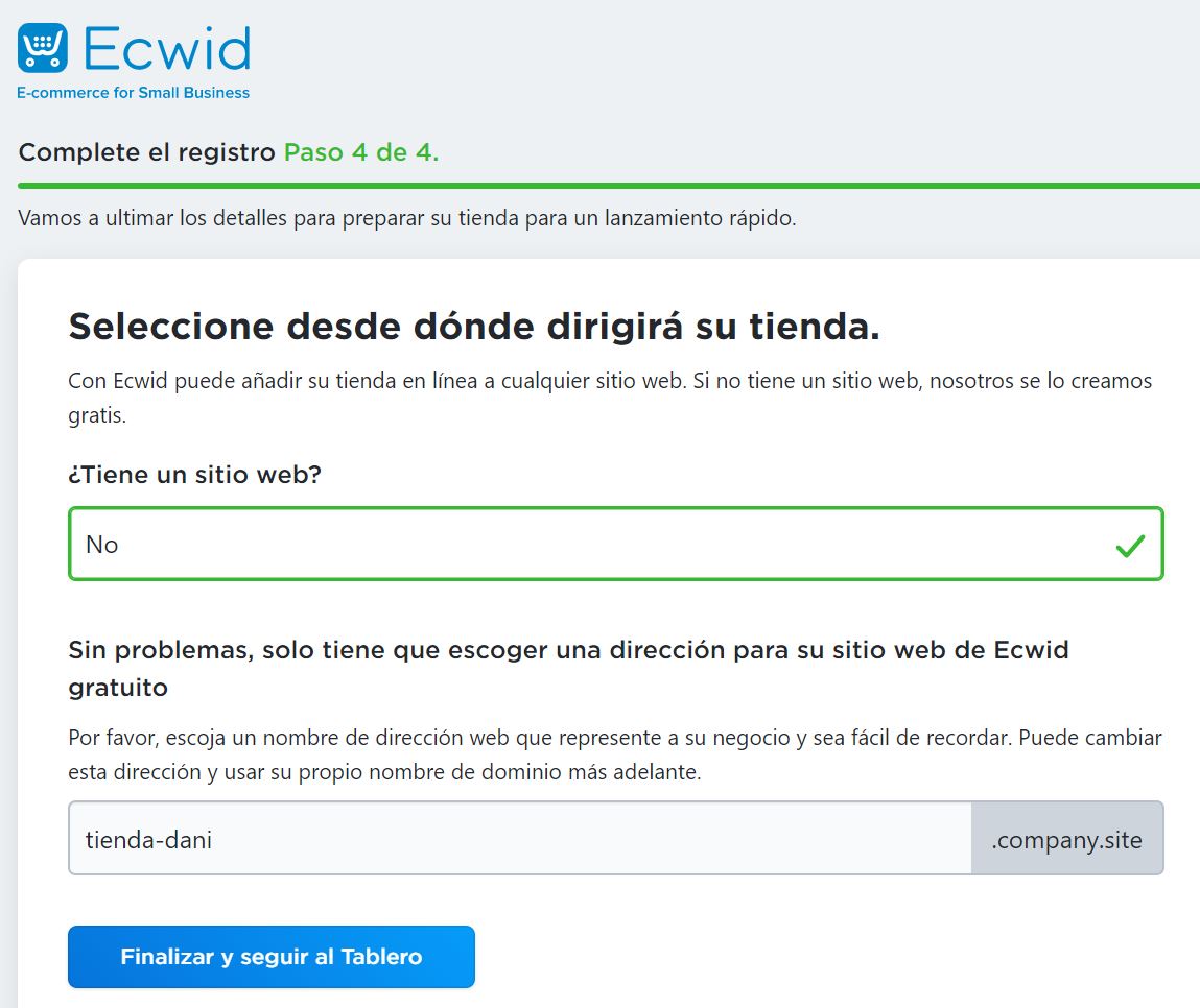 crear tienda Ecwid paso 6