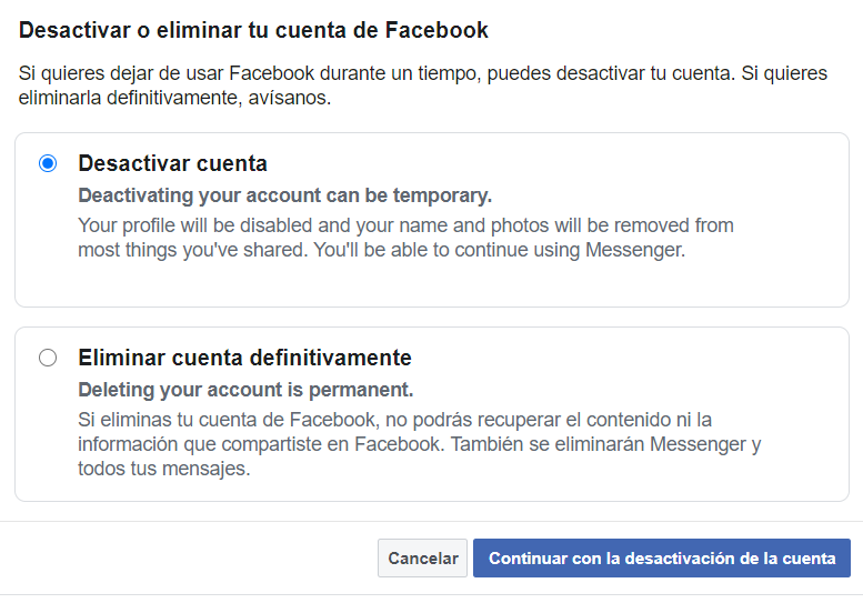 Cómo usar Mesenger sin Facebook - Desactivar cuenta de Facebook y usar la app