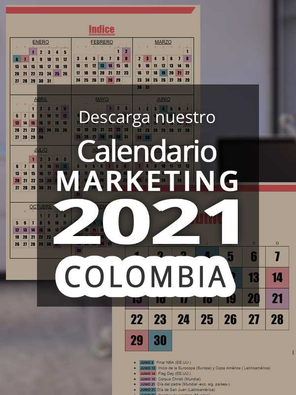 Calendario comercial 2021 Colombia | Calendario Marketing 2021 Colombia