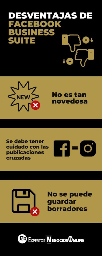 desventajas de facebook business suite
