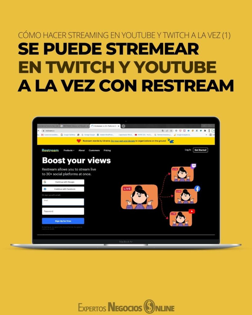Cómo stremear en Twitch y YouTube a la vez con Restream