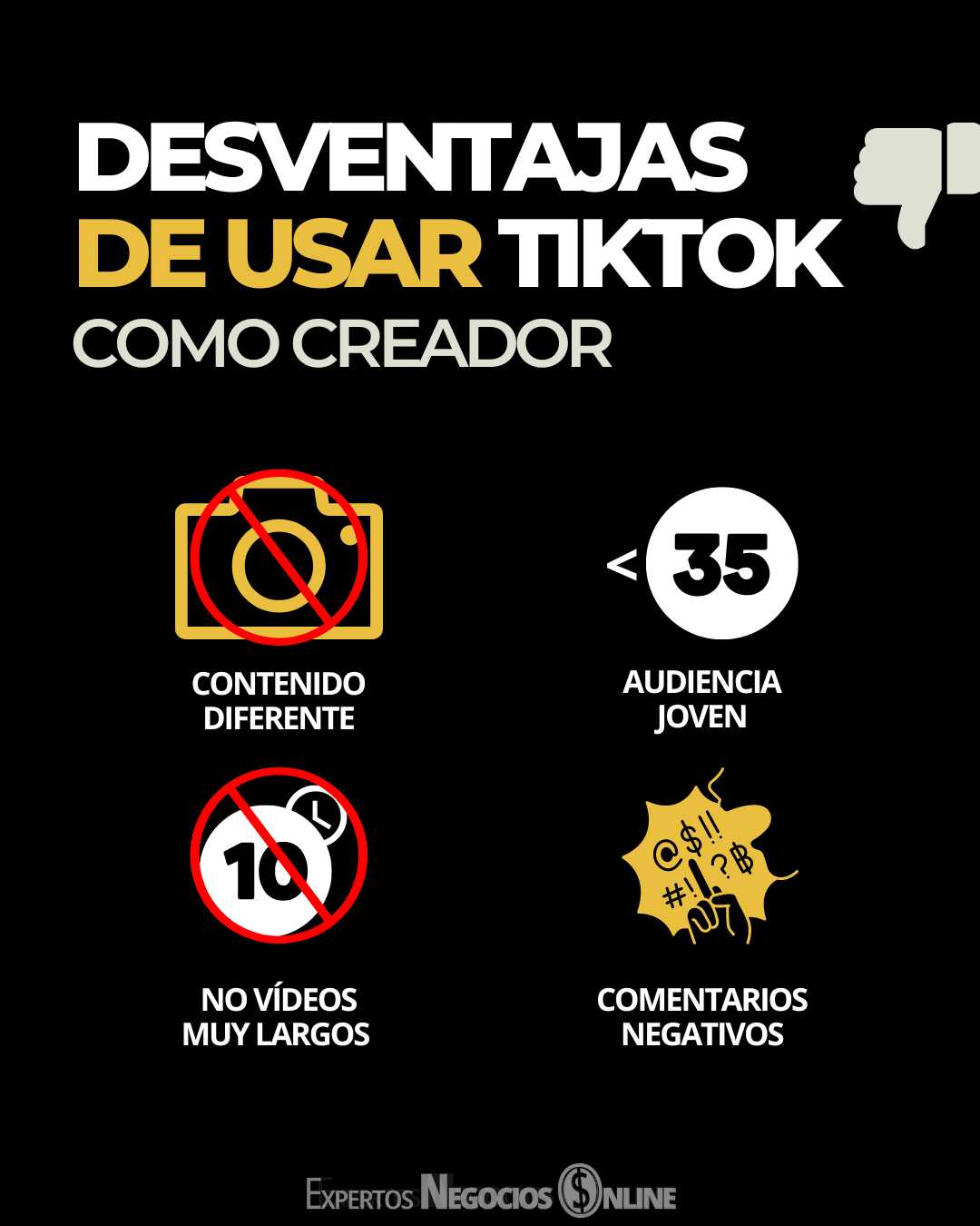 Desventajas de TikTok - inconvenientes tik tok