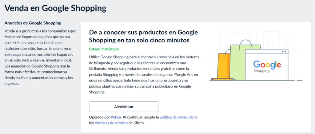 Configura los detalles de tu tienda Ecwid en cada marketplace