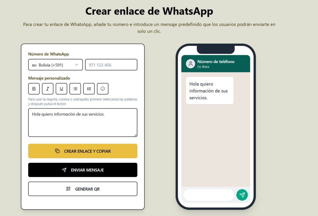 Creador de Link de WhatsApp - Generador de enlace wsp