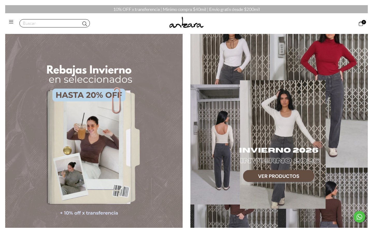 Captura de la home de Ankara, tienda hecha con Tiendanube