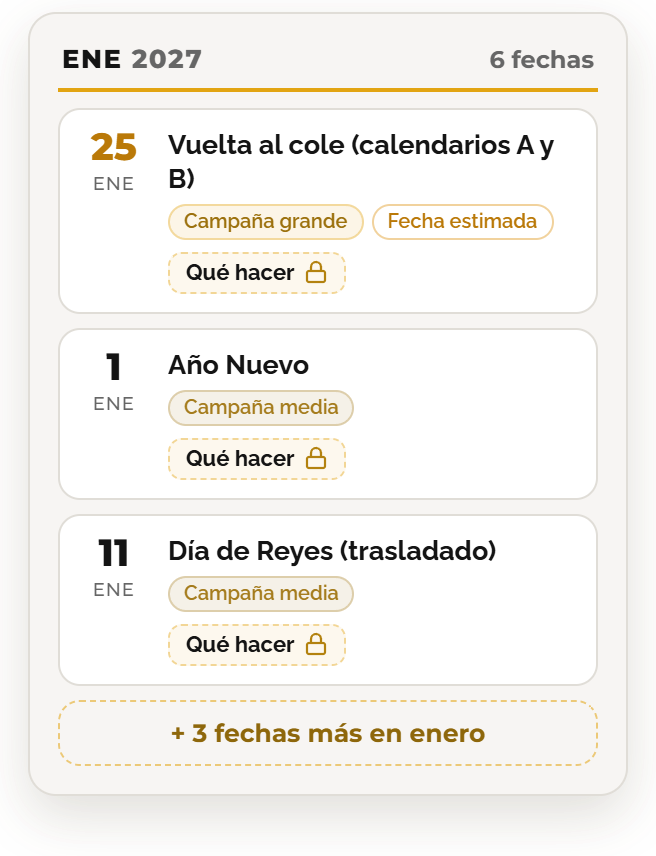 Muestra de enero de 2027 en el calendario de Colombia