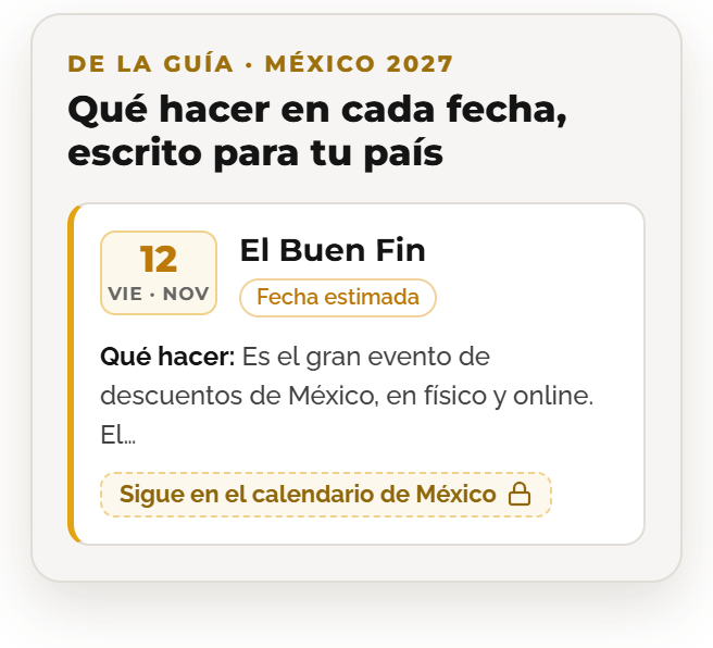 Ficha de El Buen Fin en el calendario de México