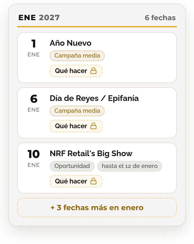 Muestra de enero de 2027 en el calendario de EE. UU.