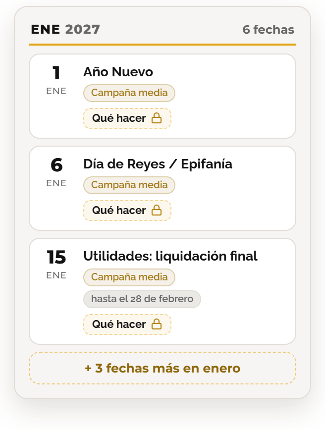 Muestra de enero de 2027 en el calendario de Venezuela